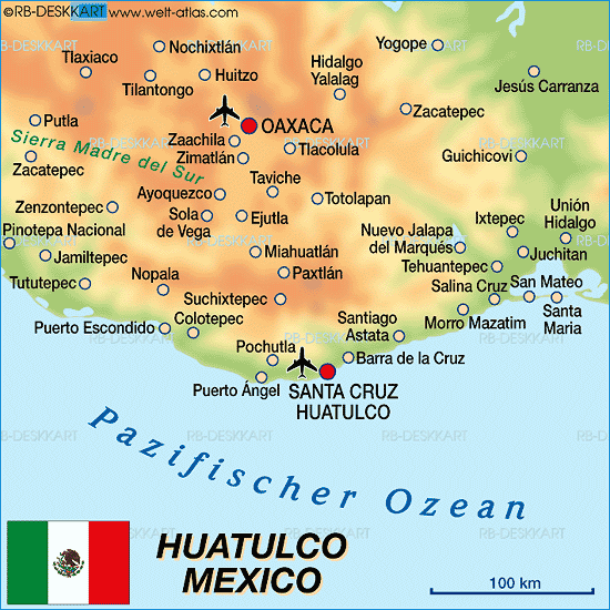 Map of Huatulco (Region in Mexico)