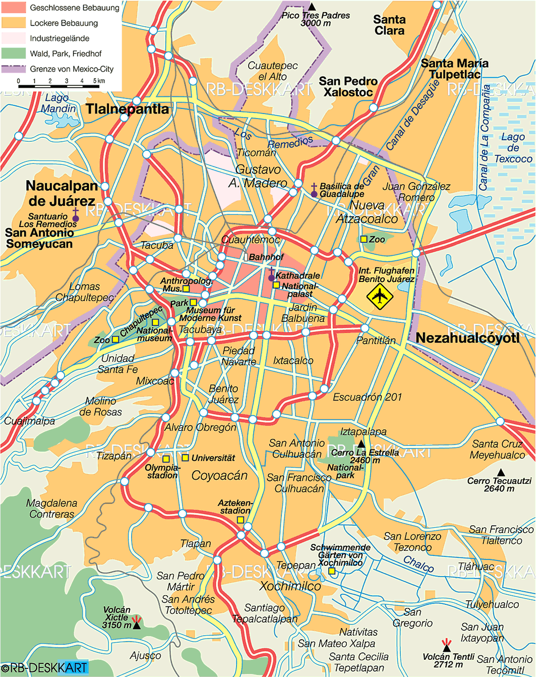 Map of Mexico town center (Capital in Mexico) | Welt-Atlas.de