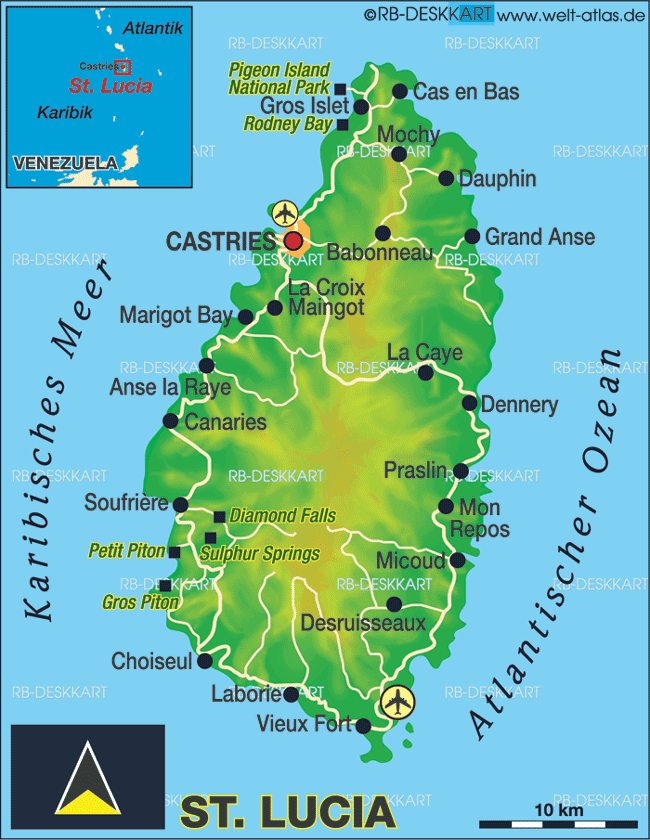 Map of St.  Lucia (Country)