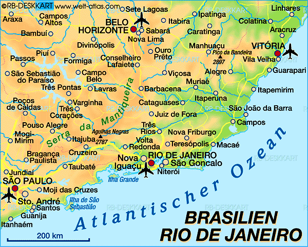 Karte von Rio de Janeiro (Region in Brasilien)