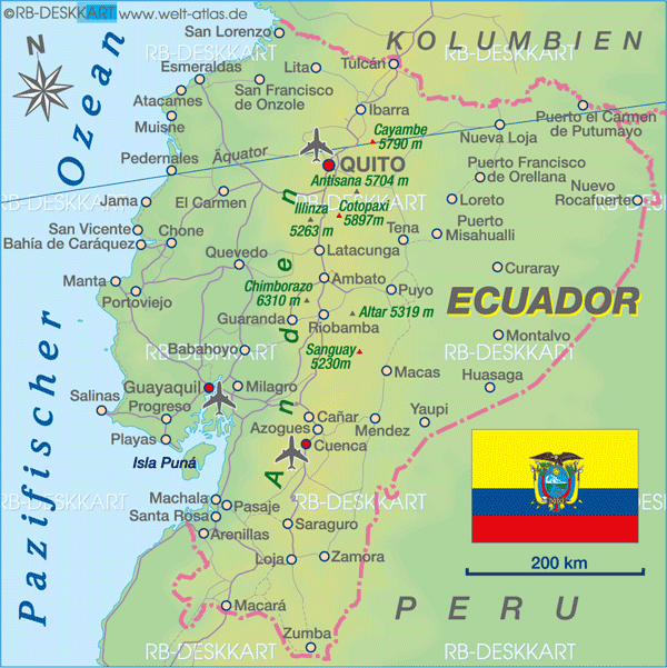 Karte von Ecuador (Land / Staat)