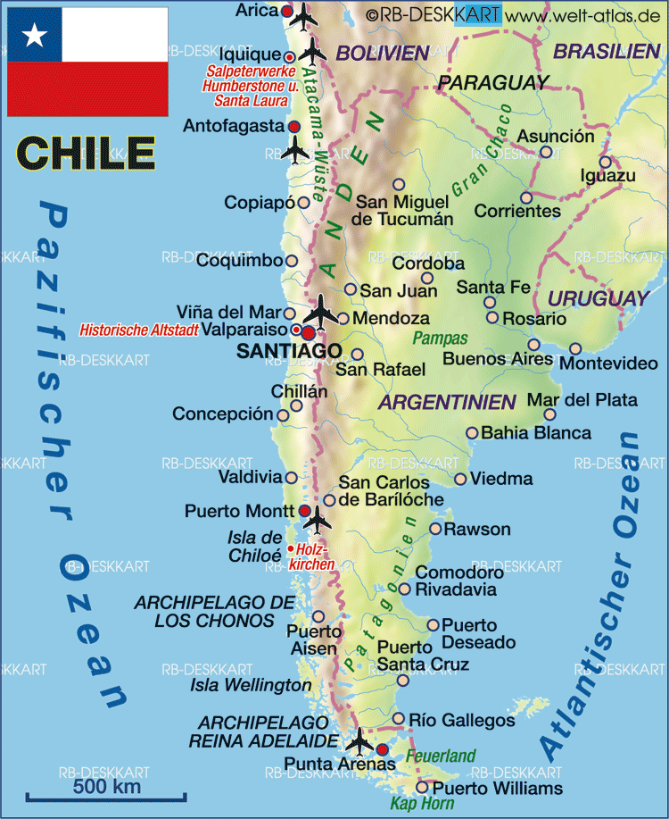 Karte von Chile (Land / Staat)