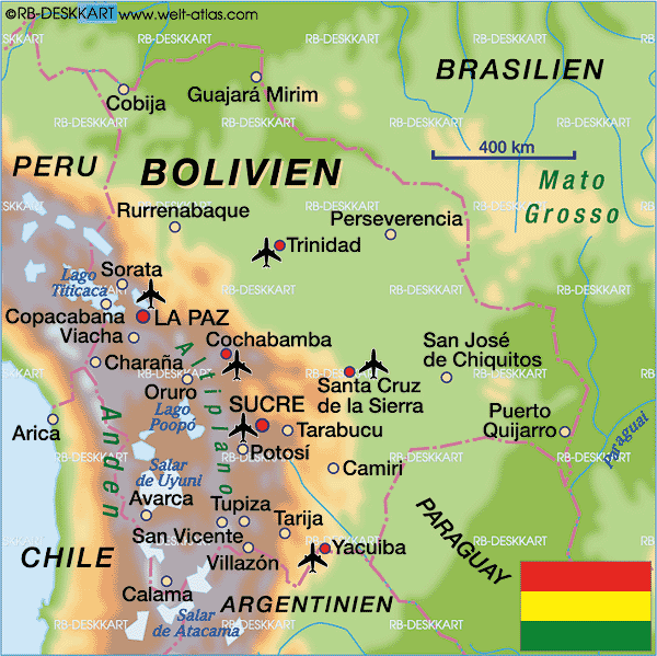 Karte von Bolivien (Land / Staat)