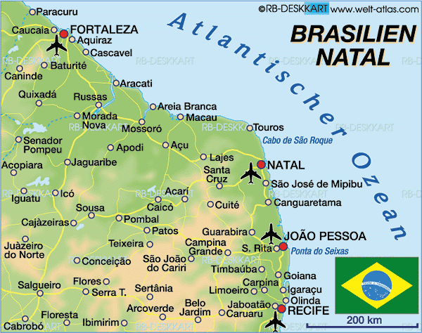 Map of Natal (Region in Brazil)