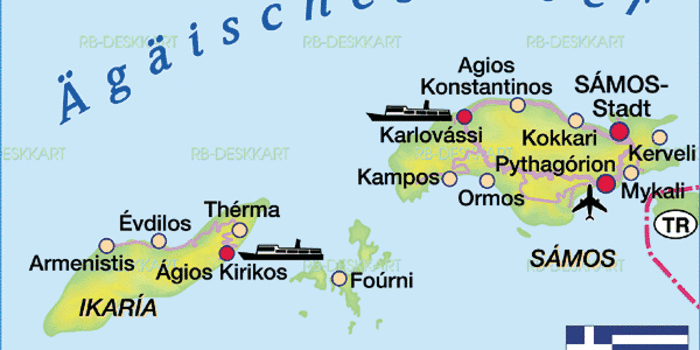 Karte von Ikaria (Insel in Griechenland) | Welt-Atlas.de