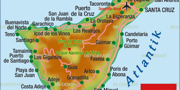 Karte von Teneriffa (Insel in Spanien) | Welt-Atlas.de