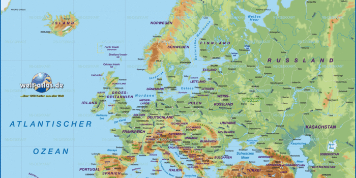 Karte von Europa (Übersichtskarte / Regionen der Welt) | Welt-Atlas.de