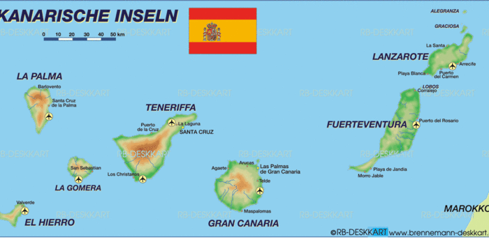 Karte Von Kanarische Inseln Sonstige In Spanien Welt Atlas De