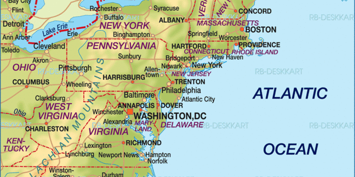 boston karte Map Of East Coast Usa Region In United States Welt Atlas De boston karte