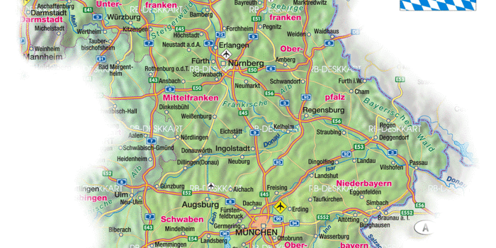 bayern landesgrenzen karte Karte Von Bayern Bundesland Provinz In Deutschland Welt Atlas De bayern landesgrenzen karte