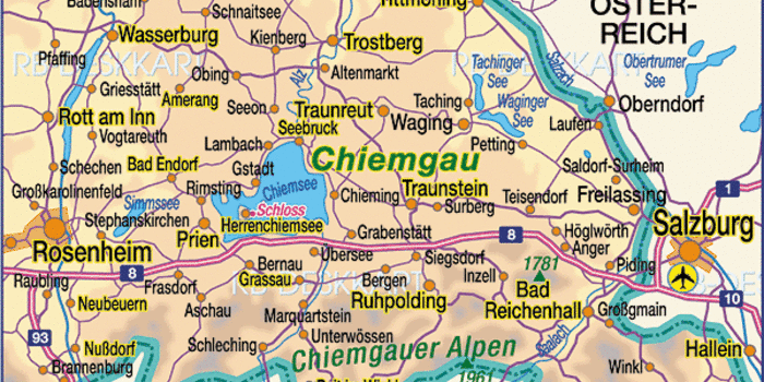 chiemgau landkarte Karte Von Chiemgau Region In Deutschland Bayern Welt Atlas De chiemgau landkarte