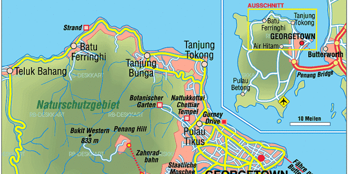 Map of Penang (Island in Malaysia) | Welt-Atlas.de