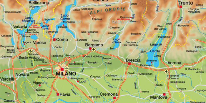 Karte von Lombardei (Bundesland / Provinz in Italien) | Welt-Atlas.de