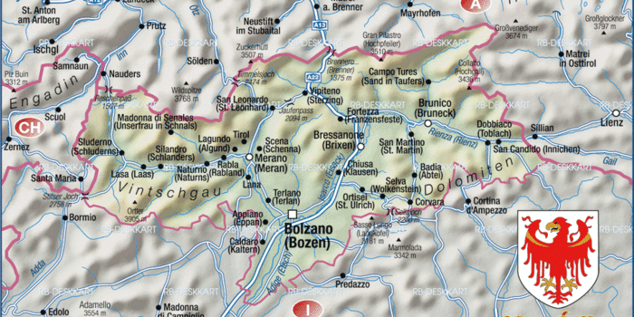 Karte Von Südtirol Meran | Gold Karte
