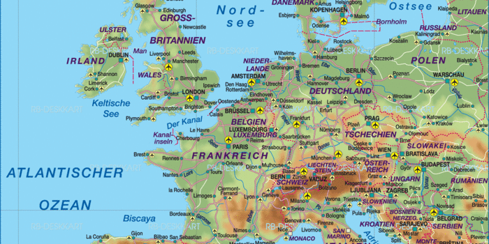 Karte Von Mitteleuropa Ubersichtskarte Regionen Der Welt Welt Atlas De