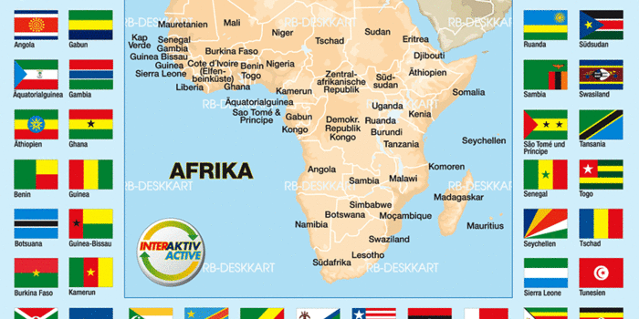 Karte Von Flaggen Afrika Themenkarte In 54 Lander Welt Atlas De