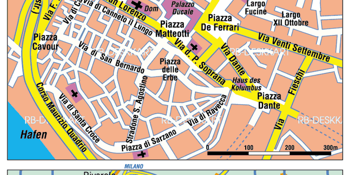 Karte von Genua (Stadt in Italien Ligurien) | Welt-Atlas.de