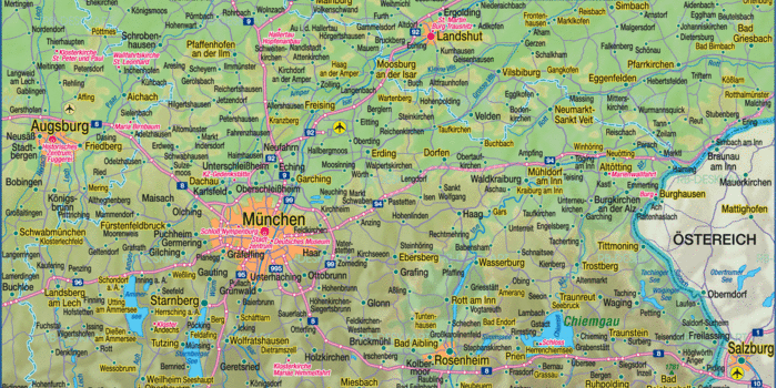 karte von oberbayern Karte Von Oberbayern Region In Deutschland Bayern Welt Atlas De karte von oberbayern