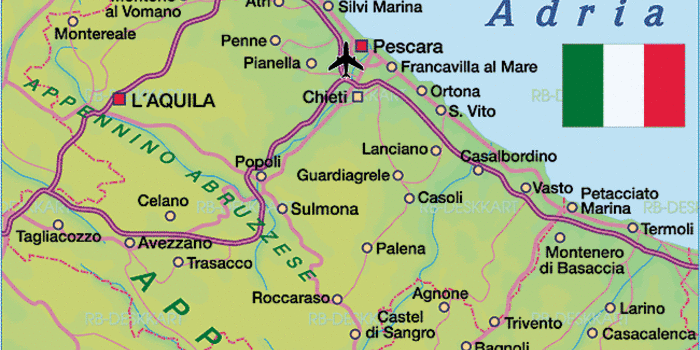 Karte Von Abruzzen Bundesland Provinz In Italien Welt Atlas De