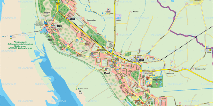 Karte von St. Peter-Ording, Gemeindeplan (Stadt in Deutschland