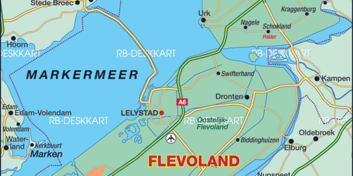 Karte von Flevoland, Provinz (Bundesland / Provinz in Niederlande