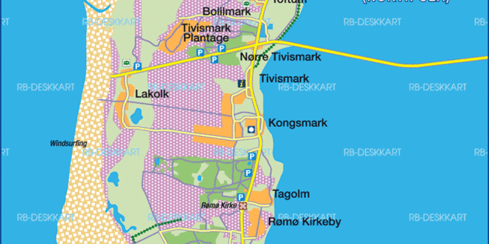 Map of Römö (Island in Denmark) | Welt-Atlas.de