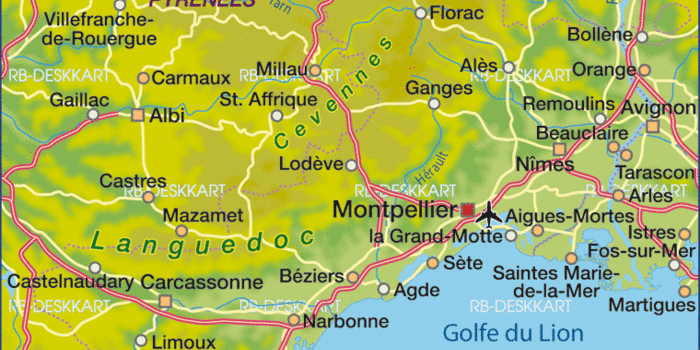 Karte von Languedoc-Roussillon (Bundesland / Provinz in Frankreich