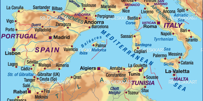 Westliches Mittelmeer Karte | Landkarte