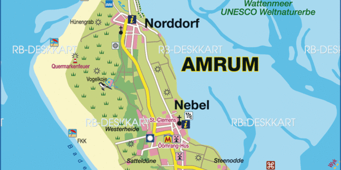 Karte von Amrum (Insel in Deutschland, Schleswig-Holstein) | Welt-Atlas.de