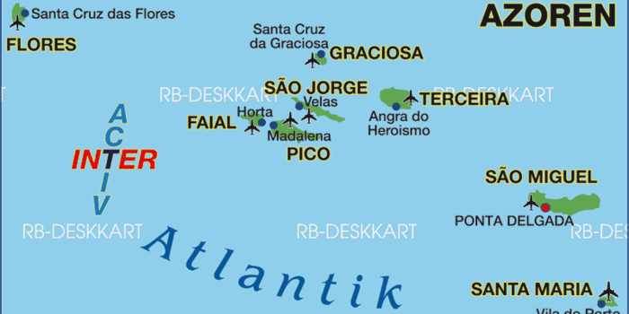 Map Of Azores Islands Island In Portugal Welt Atlas De