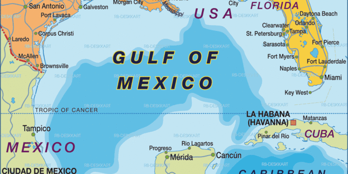 Map Of Gulf Of Mexico Region In Mexico Usa Welt Atlas De