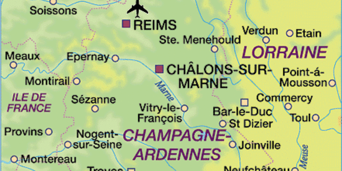 Map of Champagne (State / Section in France) | Welt-Atlas.de