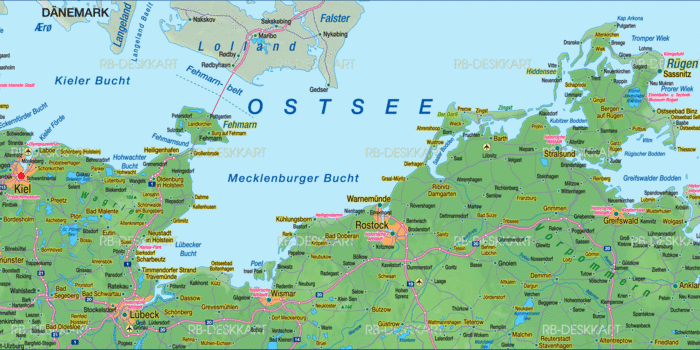 ostküste deutschland karte Karte von Ostseeküste (Region in Deutschland) | Welt Atlas.de