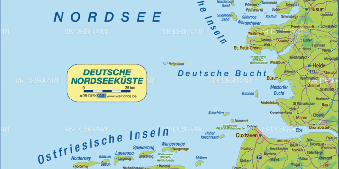 karte deutsche bucht Karte von Nordseeküste (Region in Deutschland) | Welt Atlas.de