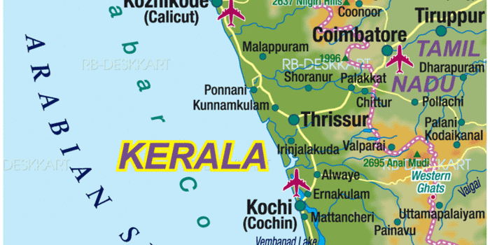 landkarte kerala Map Of Kerala Region In India Welt Atlas De landkarte kerala