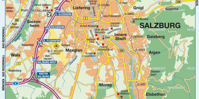 Karte Von Salzburg Stadt In Osterreich Welt Atlas De