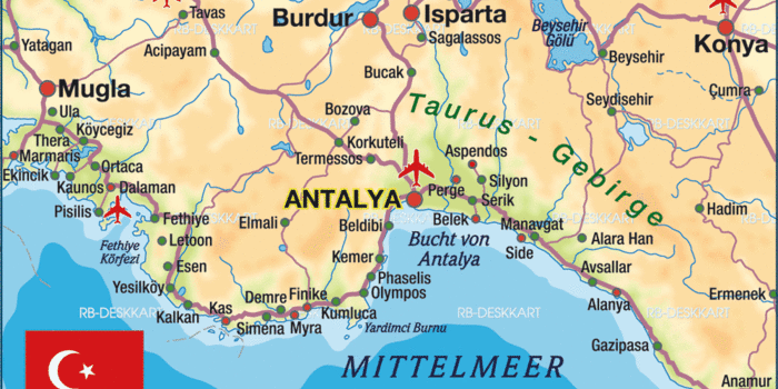 Karte von Türkische Riviera (Region in Türkei) | Welt-Atlas.de