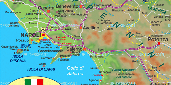 Karte Von Kampanien Bundesland Provinz In Italien Welt Atlas De