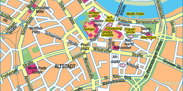 dresden auf karte Karte Von Dresden Zentrum Stadt In Deutschland Welt Atlas De dresden auf karte